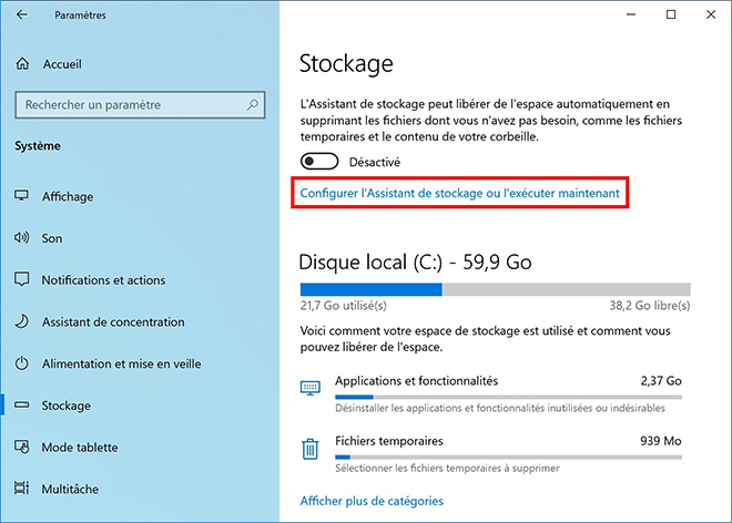 Supprimer le dossier Windows.old